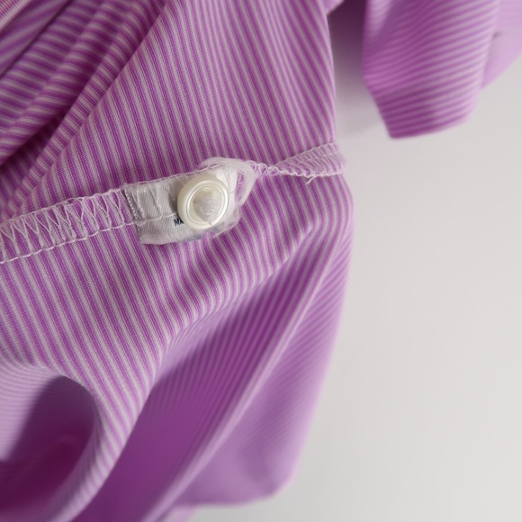 Holderness & Bourne Polo Shirt Men S Purple Striped Tailored Fit Minikahda Club - Picture 7 of 7